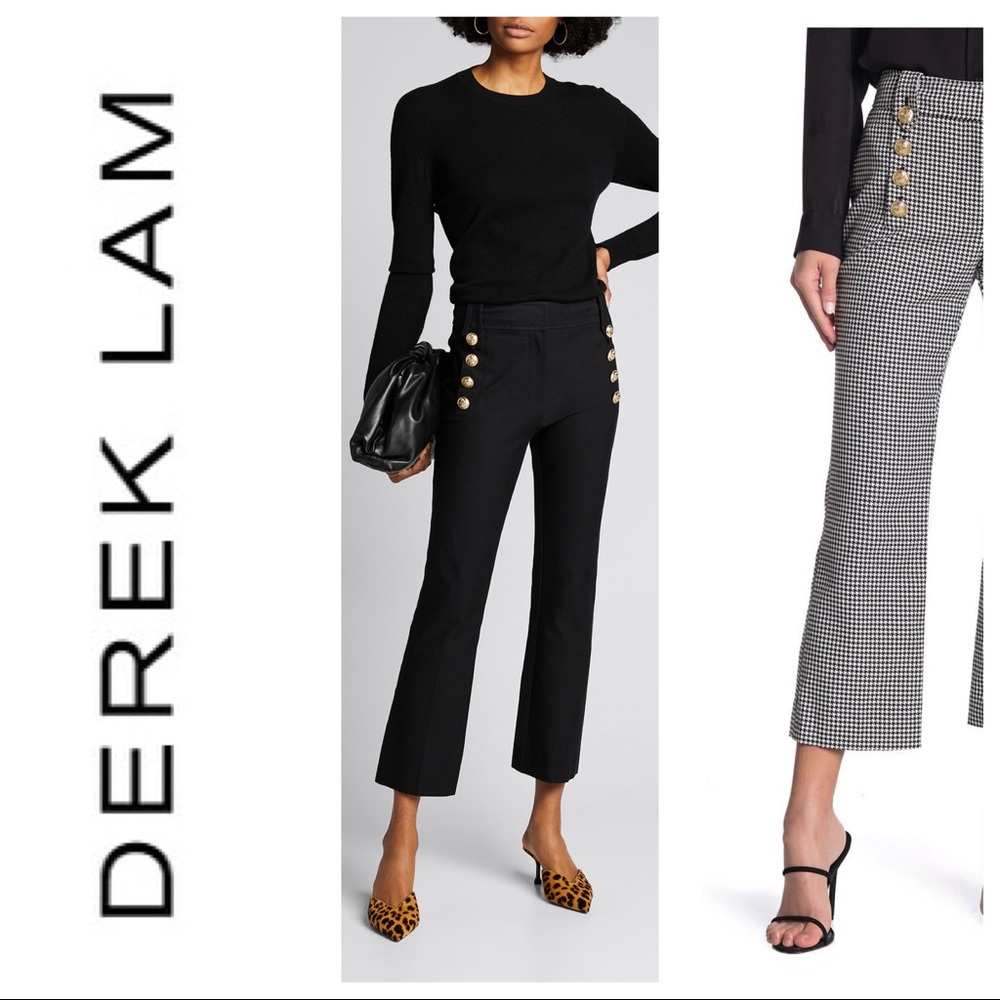 DEREK LAM Corinna Houndstooth flare pants Sz 2 C8